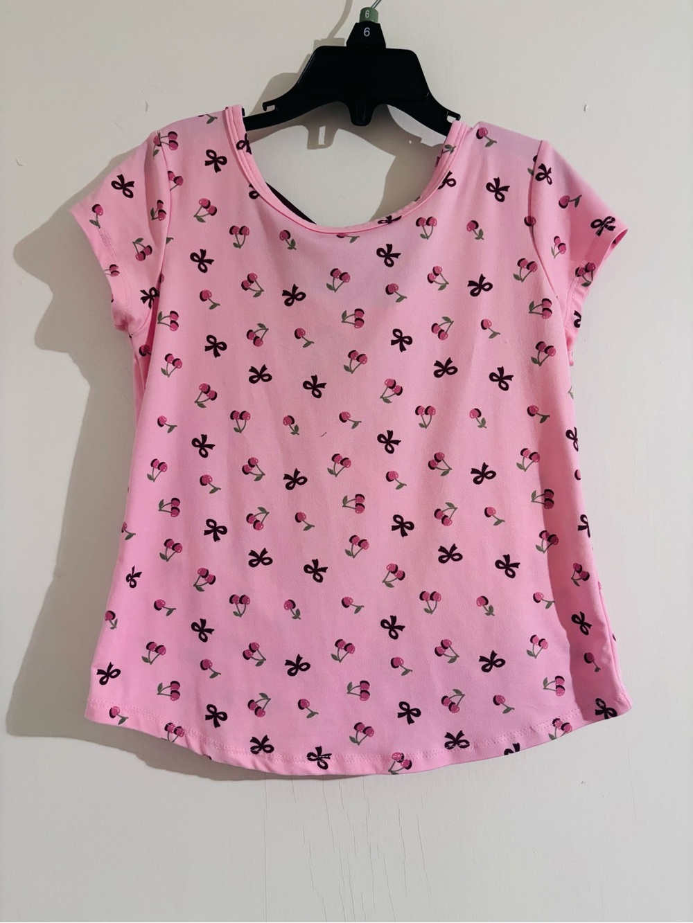 Lily Bleu Pink Cherry & Bow Cap Sleeve Tee